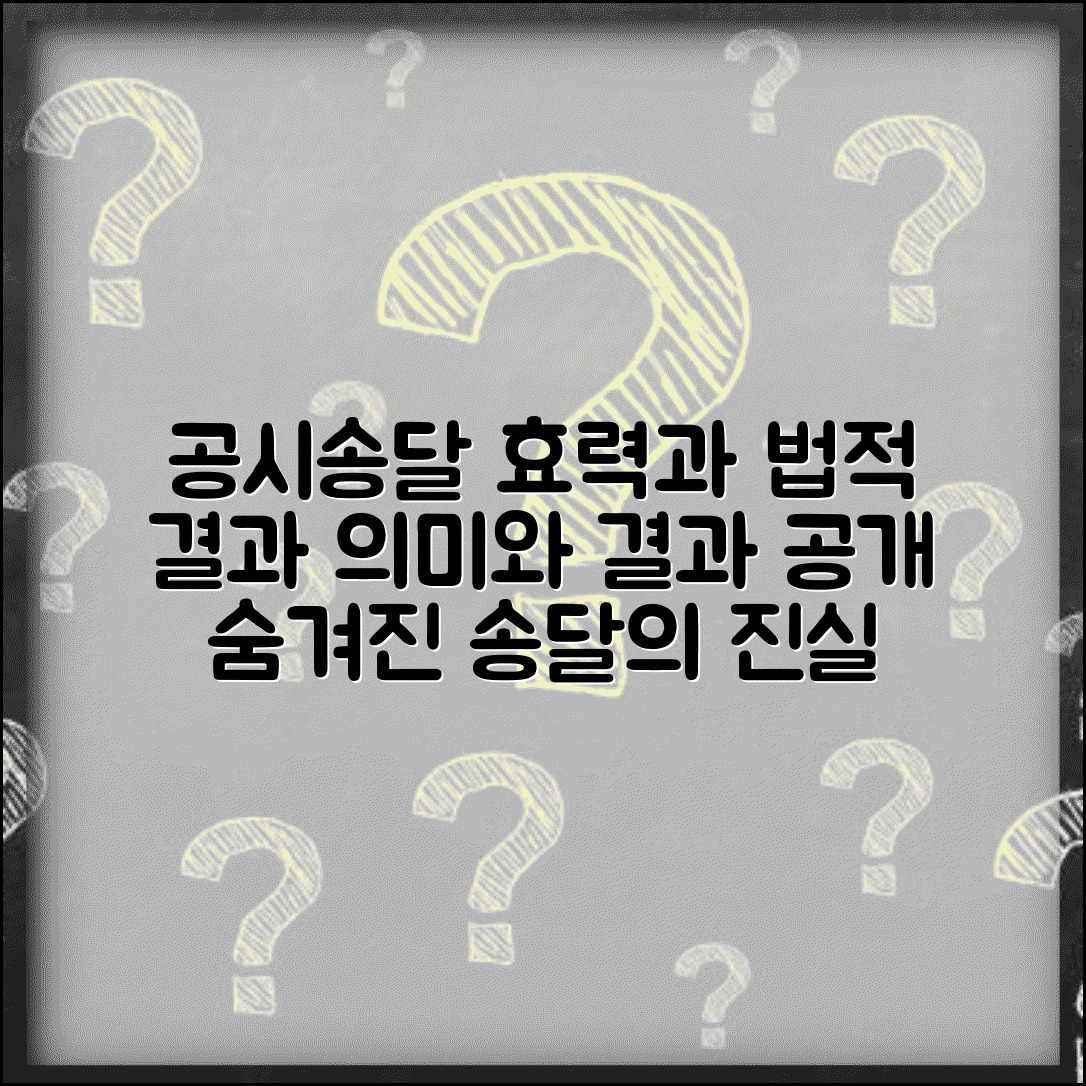 공시송달 효력 및 법적 효과 | 공시송달 처분의 의미와 결과