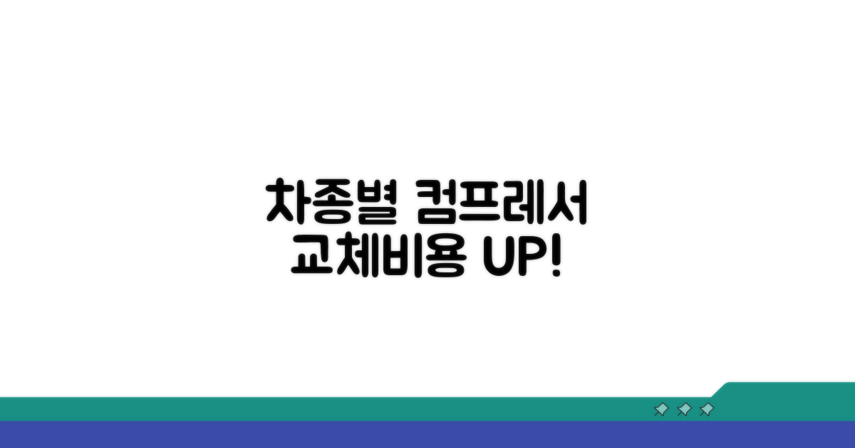 차종별 컴프레서 교체비용 비교