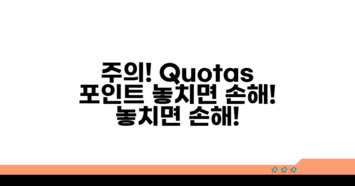 주의해야 할  quotas 포인트