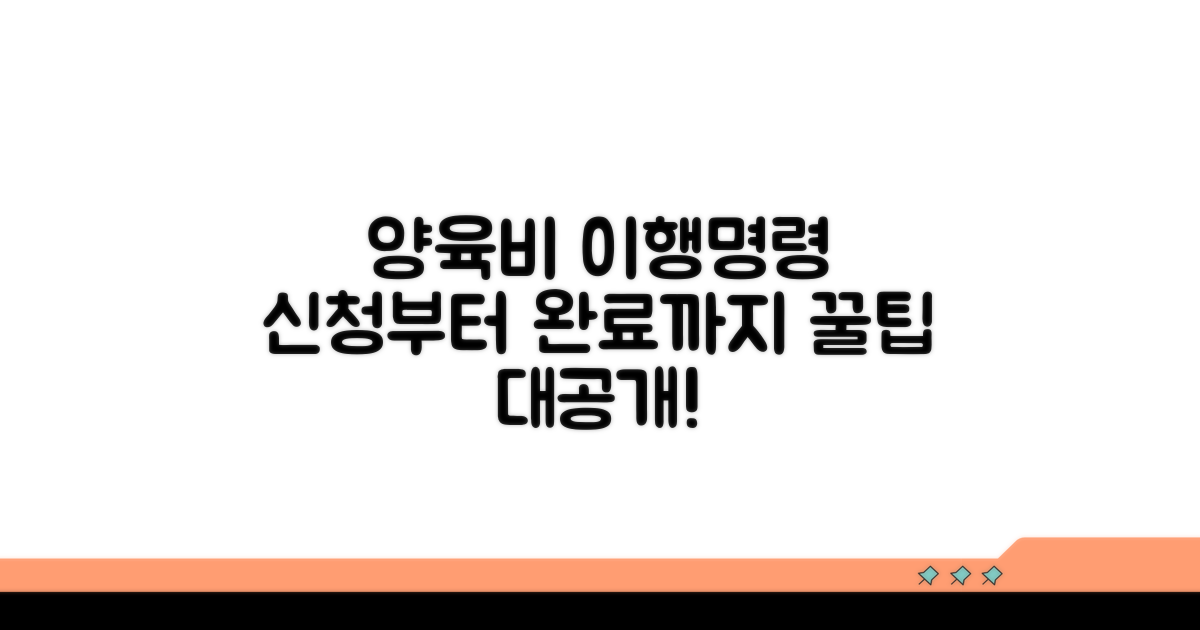 양육비 이행명령 신청 기본 안내