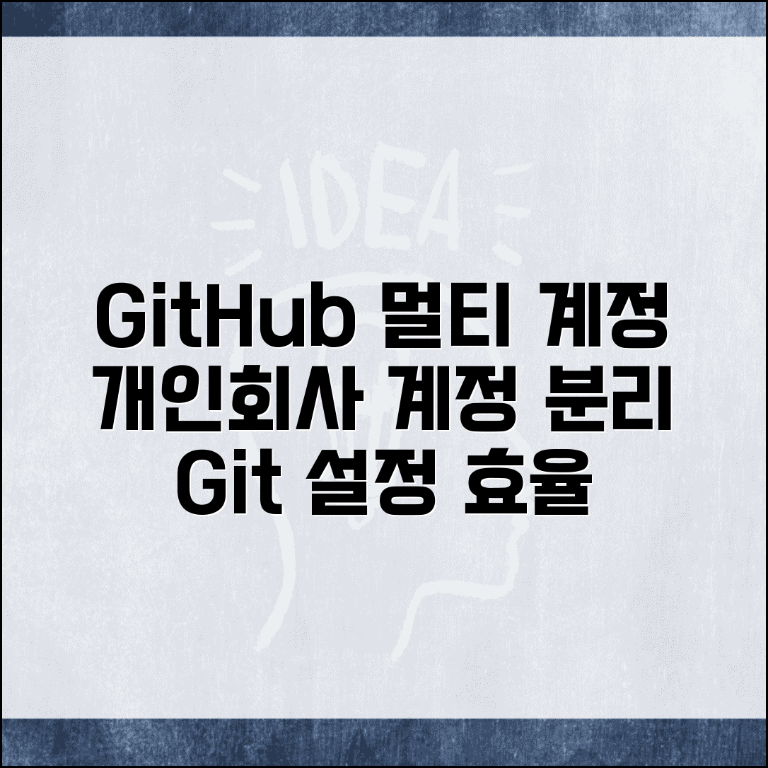 GitHub 멀티플 계정 관리 | 개인 계정과 회사 계정 분리해서 효율적으로 Git 설정 관리하는 방법