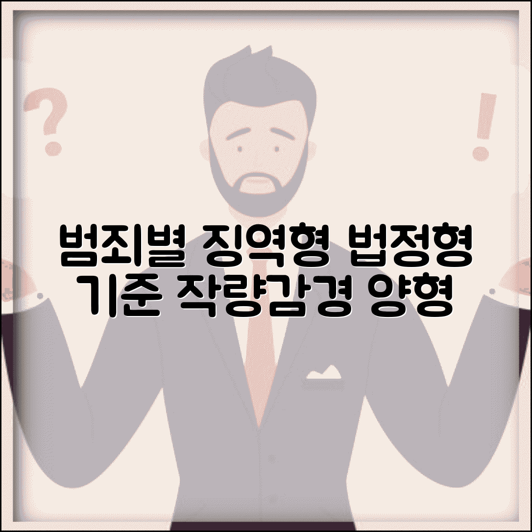 징역형 법정형 기준 | 범죄별 징역형 법정형과 작량감경 양형기준