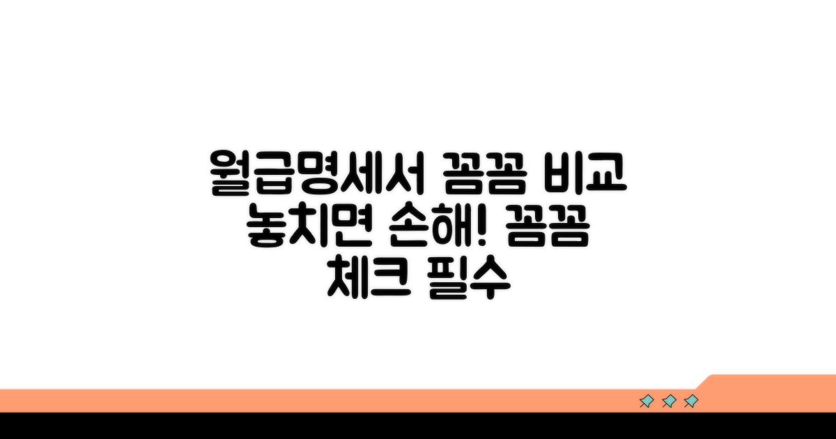 월급명세서, 꼼꼼히 비교하기