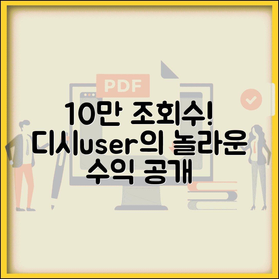 조회수 10만 수익 디시 사용자 경험담 | 실제 수익 공유 정보