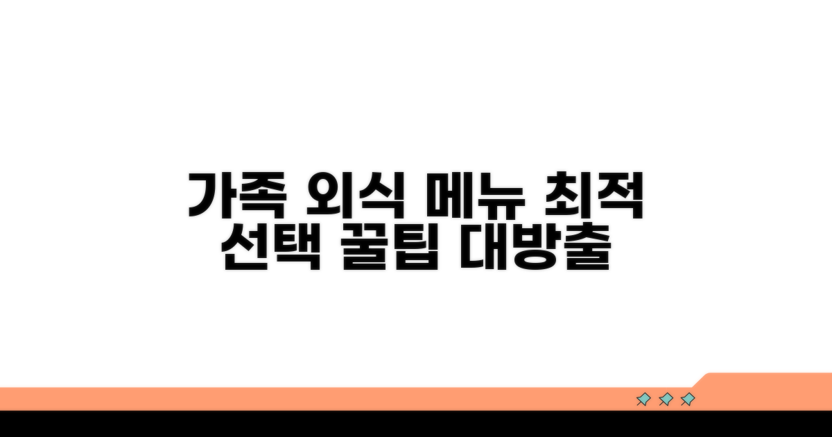 가족 외식 최적 메뉴 고르기