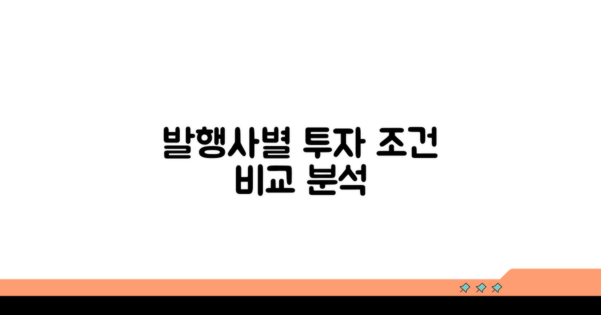 안정적인 투자: 발행사별 조건 비교