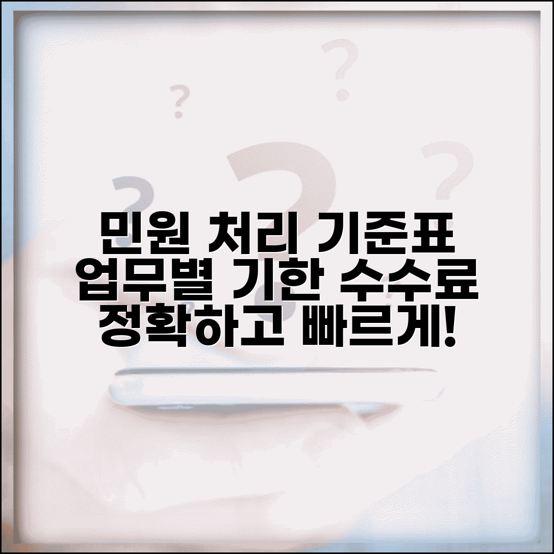 민원사무처리 기준표 행정 | 민원 업무별 처리 기한과 수수료 산정 기준표