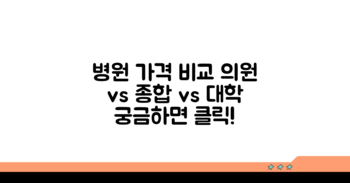 의원, 종합병원, 대학병원 가격 비교