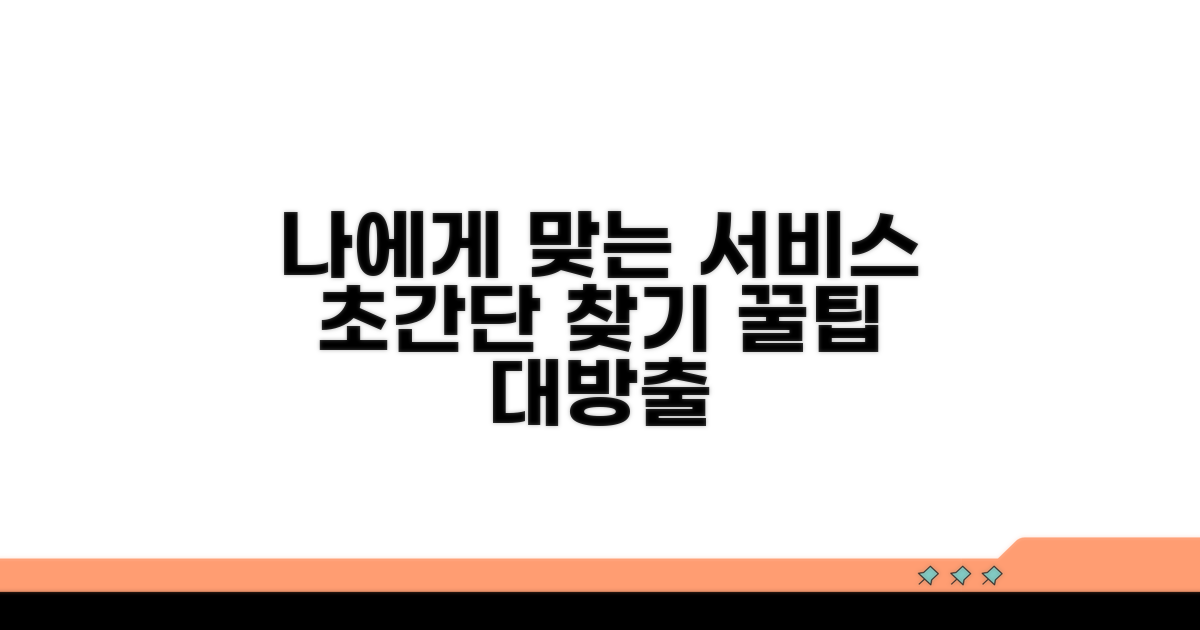 나에게 맞는 서비스 찾는 법