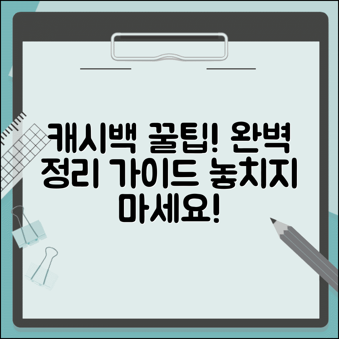 캐시백 사용법 | 캐시백 적립 사용 완벽가이드