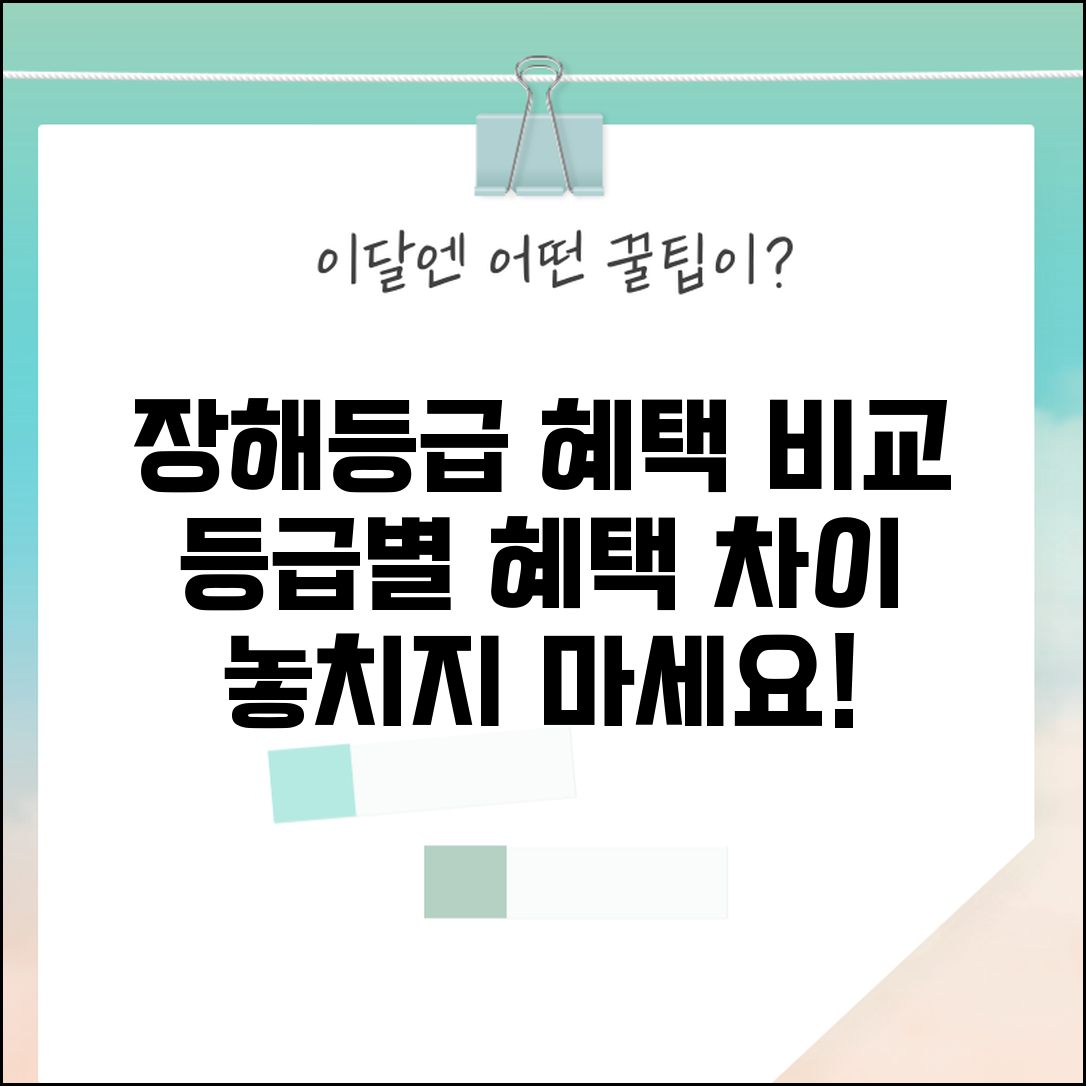 장해등급 혜택 비교 | 등급별 장해등급 혜택 차이
