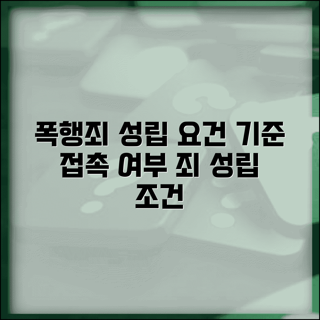 폭행죄 성립 요건 기준 | 폭행 죄 성립 조건 접촉