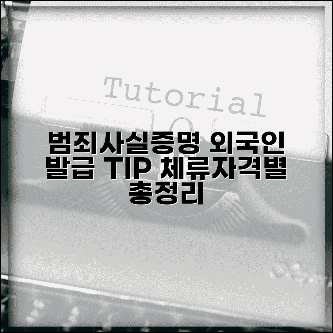 범죄사실증명서 외국인 발급 절차 | 체류자격별 신청 방법 및 필요 서류