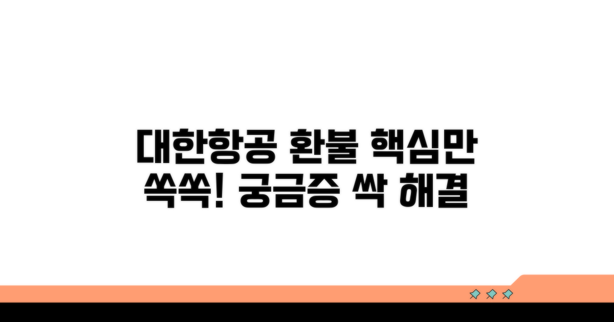 대한항공 환불, 궁금증 해결 가이드
