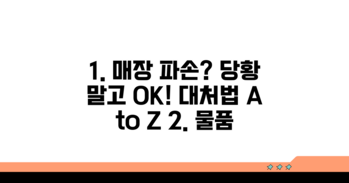 매장 내 물품 파손 상황별 대처 요령