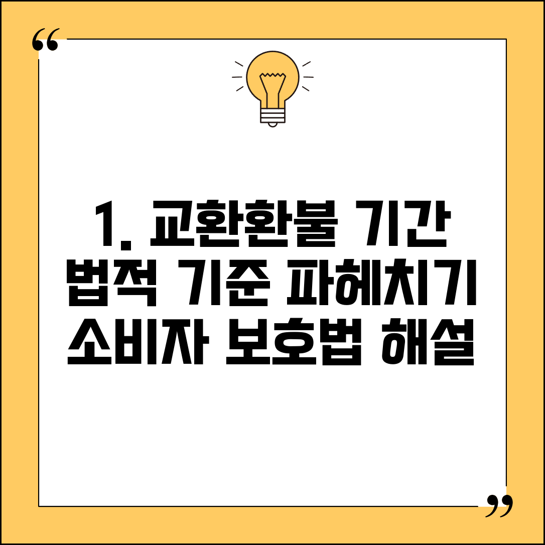 교환 환불 기간 법적 기준 | 소비자 보호법 관련 규정 해설