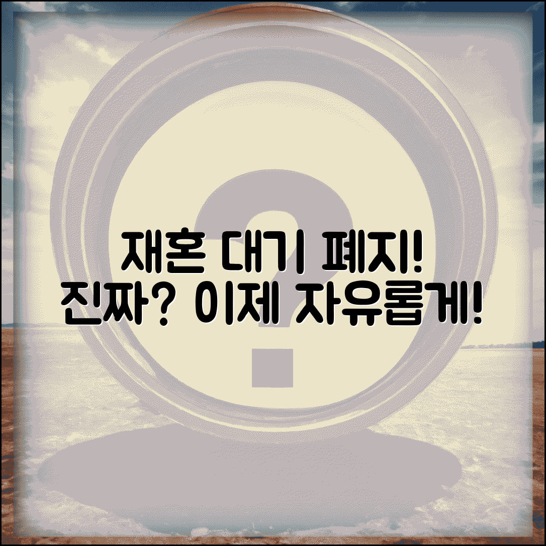 재혼 대기 기간 있나 | 재혼 금지 기간 폐지