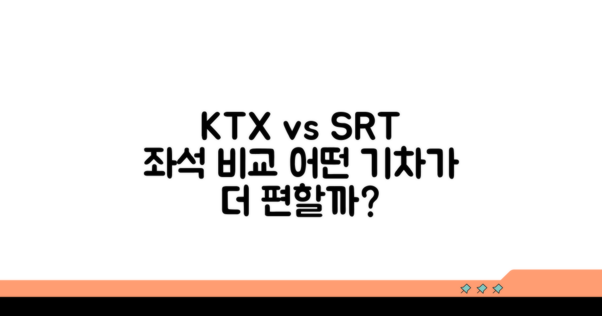 KTX SRT 좌석 등급 비교 분석