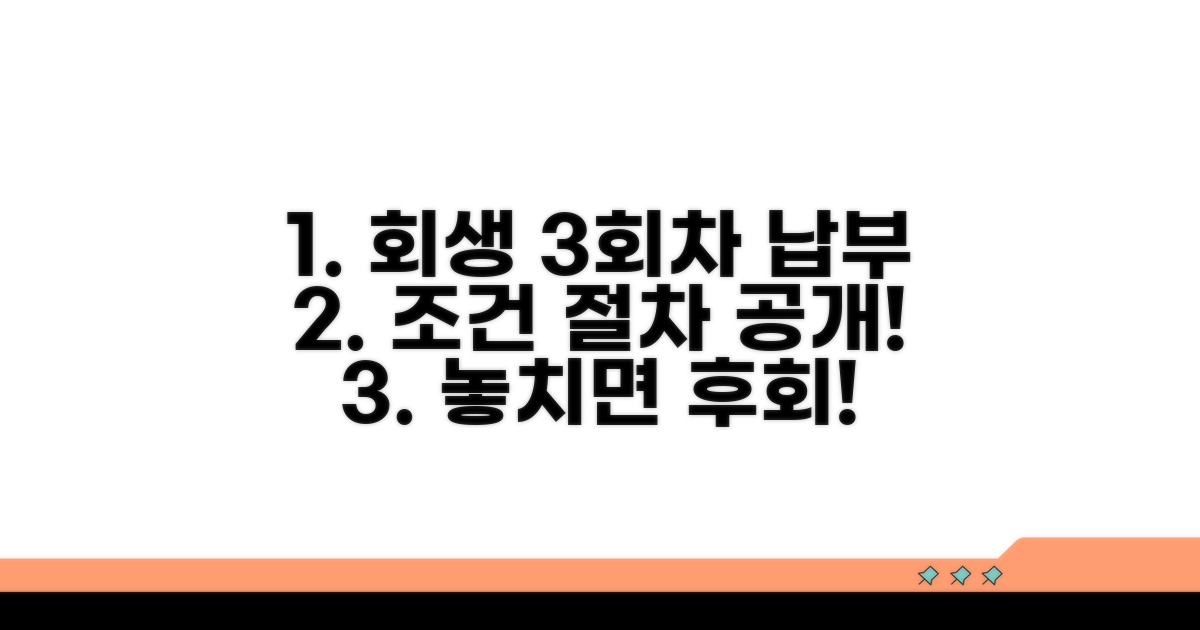 개인회생 3회차 납부 조건과 절차
