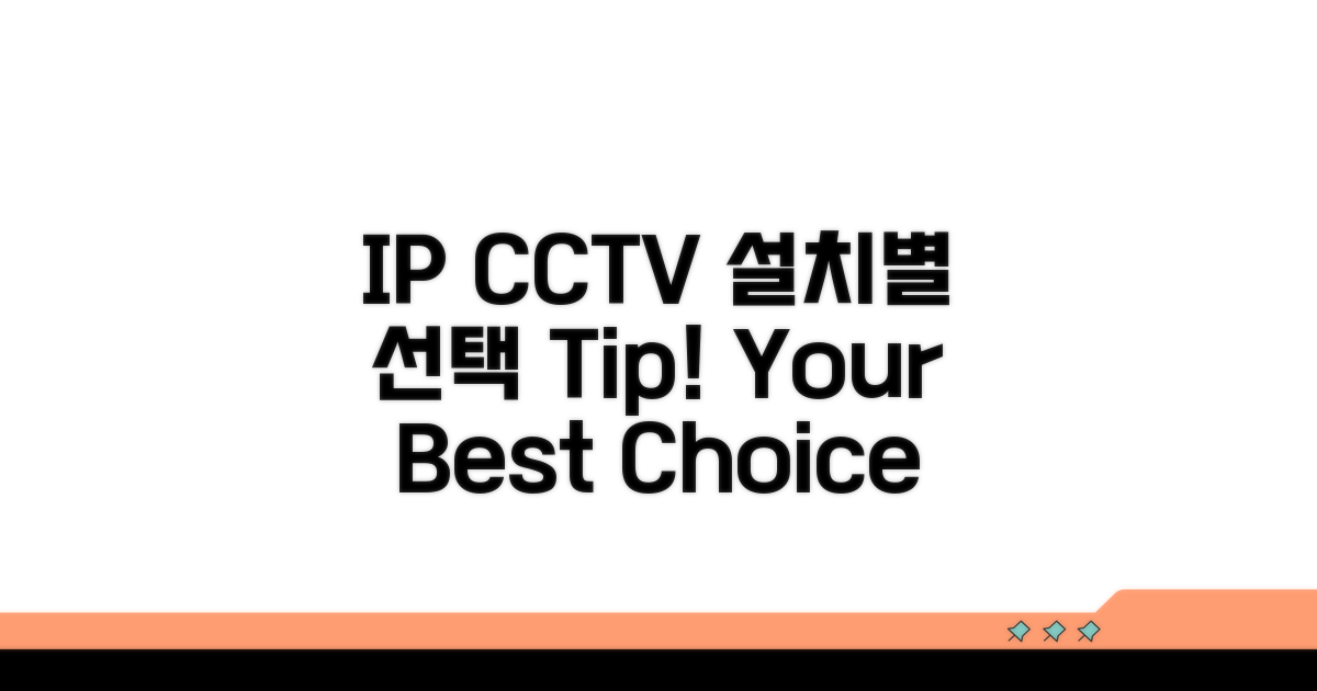설치 환경별 IP CCTV 선택 가이드