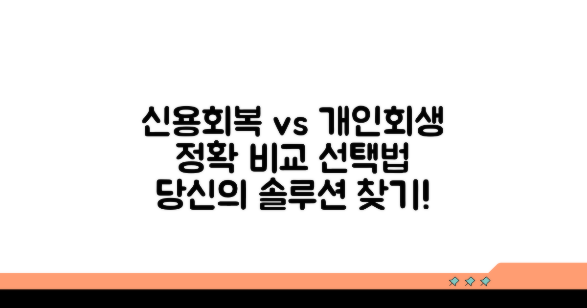 신용회복, 개인회생 비교 및 선택법
