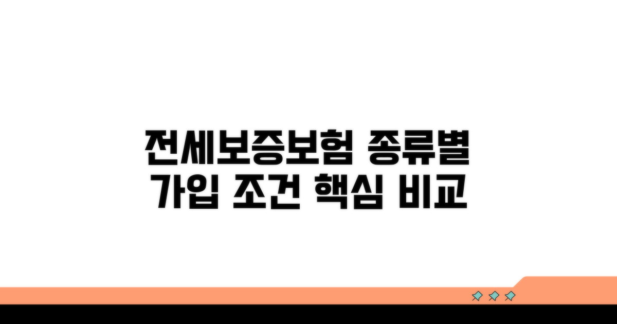 전세보증보험 종류별 가입 조건 비교