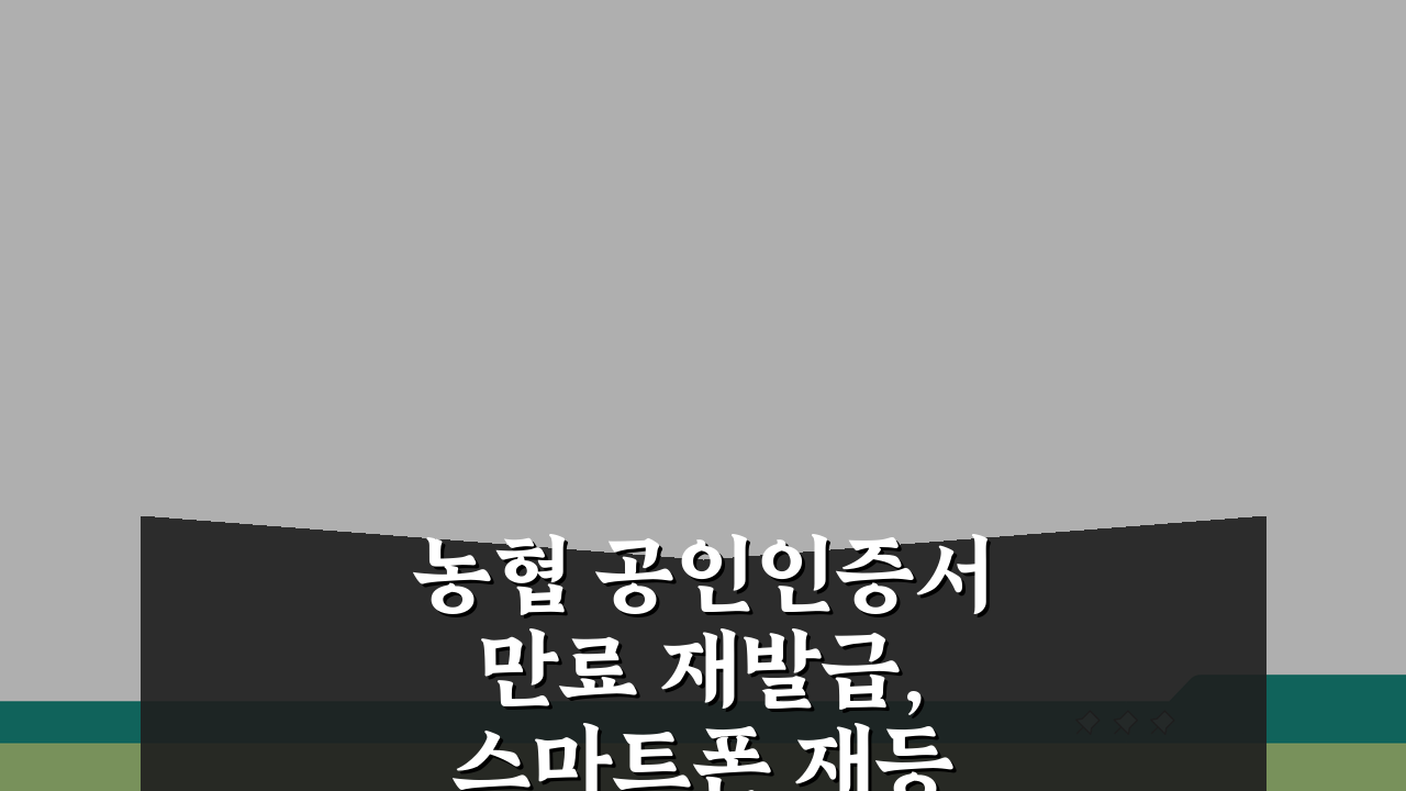 농협 공인인증서 만료 재발급, 스마트폰 재등록 5단계 완벽 정리