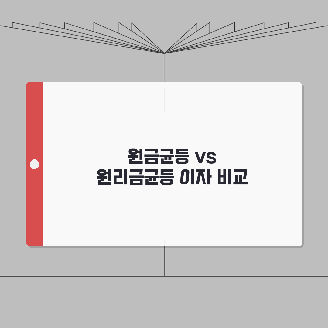 원금균등상환 원리금균등상환 이자 차이 | 대출 상환 방식별 총 이자 비교 총정리: 5가지